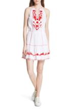 Women's Joie Clemency Embroidered Cotton Gauze Dress, Size - White