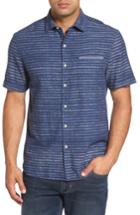 Men's Tommy Bahama Seaway Stripe Standard Fit Sport Shirt, Size - Blue