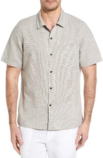 Men's John W. Nordstrom Fit Linen Blend Camp Shirt