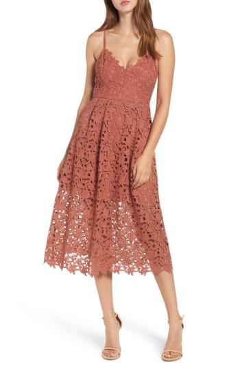 Women's Astr The Label Lace Midi Dress - Coral