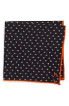 Men's Armstrong & Wilson Navy Lily Cotton Pocket Square, Size - Blue