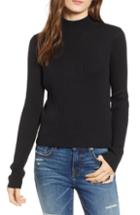 Women's Bp. Rib Knit Mock Neck Sweater, Size - Black