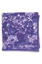 Men's David Donahue Floral Linen Pocket Square, Size - Purple