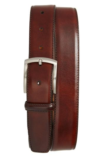 Men's Magnanni Tanning Leather Belt - Tobacco