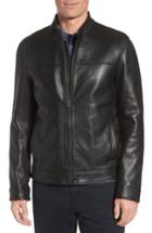 Men's Cole Haan Bonded Leather Moto Jacket, Size - Black