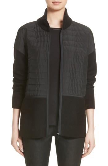 Women's Lafayette 148 New York Quilted Zip Front Cardigan
