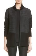 Women's Lafayette 148 New York Quilted Zip Front Cardigan