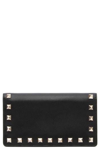 Women's Valentino Garavani Rockstud Medium Continental Wallet - Black