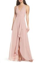 Women's Jenny Yoo Farrah Ruffle Skirt Chiffon Gown - Pink