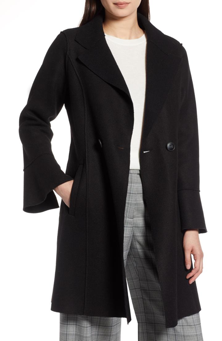 Women's Halogen Raw Edge Bell Sleeve Coat