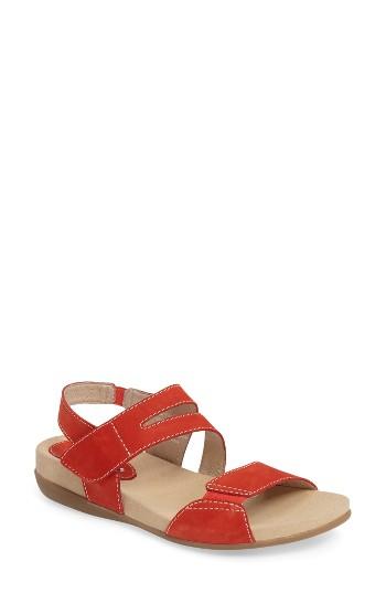 Women's David Tate Squish Sandal .5 W - Red