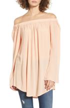 Women's Bp. Off The Shoulder Tunic, Size - Coral