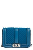 Rebecca Minkoff Small Love Chevron Quilted Leather Crossbody Bag - Blue