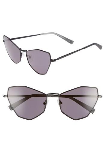 Women's Kendall + Kylie Liara 57mm Cat Eye Sunglasses - Black Metal/ Solid Smoke
