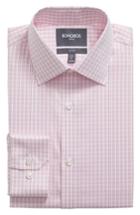 Men's Bonobos Raven Slim Fit Stretch Check Dress Shirt .5 33 - Pink