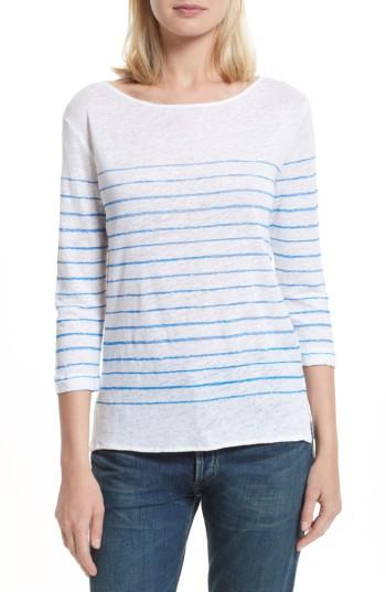 Women's Majestic Filatures Vintage Stripe Linen Tee - White