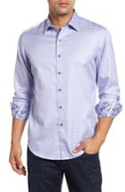 Men's Robert Graham Diamante Classic Fit Print Sport Shirt, Size - Purple