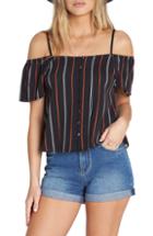 Women's Billabong Summer Fling Cold Shoulder Top - Black