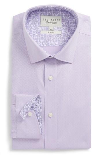 Men's Ted Baker London Endurance Driss Trim Fit Geometric Oxford Dress Shirt