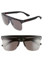 Men's Gucci 60mm Semi Rimless Polarized Sunglasses - Black