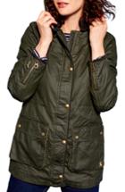 Women's Joules Faux Wax Jacket With Detachable Hood