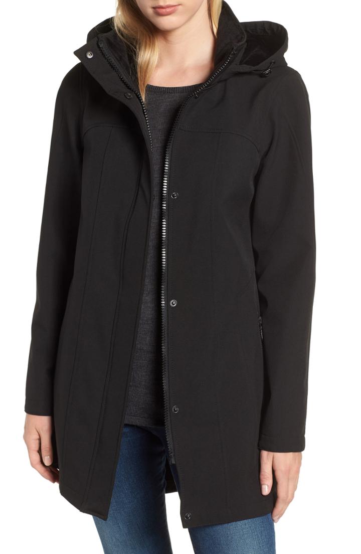 Women's Kristen Blake Hooded Soft Shell Jacket, Size - Black