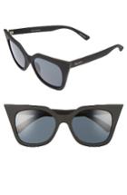 Women's Quay Australia Harper 53mm Cat Eye Sunglasses - Black / Smoke Lens