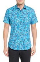 Men's Jared Lang Trim Fit Sailboat Print Sport Shirt