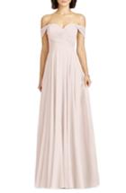 Women's Dessy Collection Lux Off The Shoulder Chiffon Gown - Pink