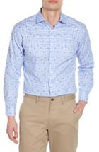 Men's Nordstrom Men's Shop Trim Fit Gingham Chili Pepper Dress Shirt 32/33 - Blue