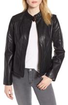 Women's Bernardo Scuba Leather Jacket - Black