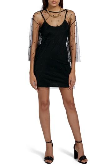 Women's Missguided Beaded Slipdress Us / 4 Uk - Black