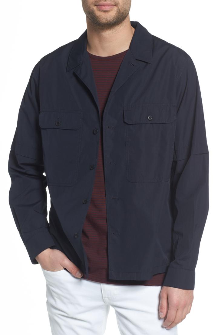 Men's Vince Fit Shirt Jacket, Size Small - Blue