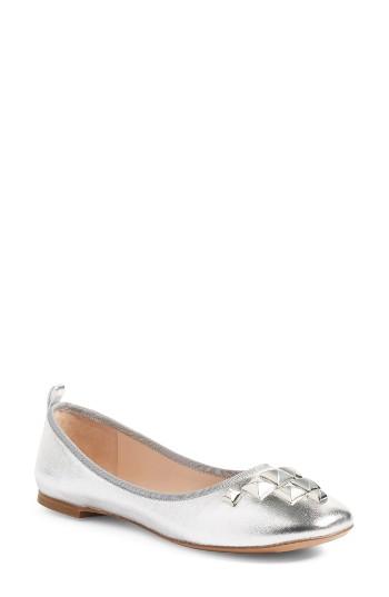 Women's Marc Jacobs Cleo Studded Ballet Flat .5 Eu - Metallic