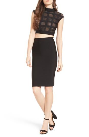 Women's Sentimental Ny Cagebird Two-piece Body-con Dress - Black