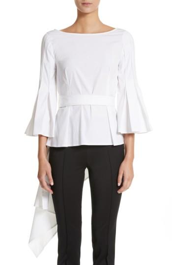 Women's Carolina Herrera Bell Sleeve Wrap Back Blouse
