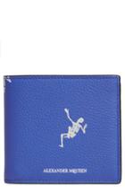 Men's Alexander Mcqueen Dancing Skeleton Print Leather Wallet - Burgundy