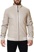 Men's Maceoo Perforated Leather Jacket (m) - White