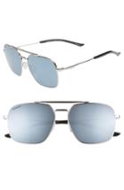 Women's Smith Double Down 58mm Chromapop(tm) Polarized Navigator Sunglasses - Silver/ Platinum