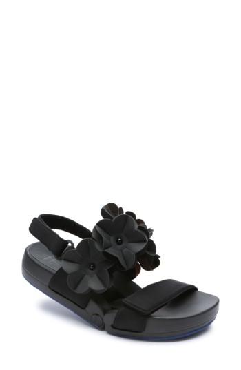 Women's Figs By Figueroa Figulous Flower Sandal Eu - Black