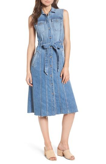 Women's 7 For All Mankind Trucker Denim Midi Dress - Blue