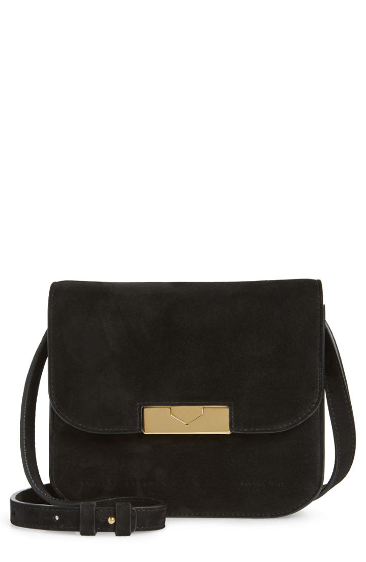Victoria Beckham Eva Calfskin Suede Shoulder Bag - Black