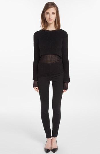 Maje 'dapples' Crop High/low Sweater