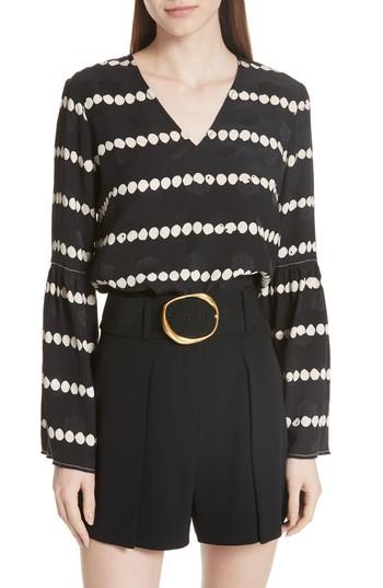 Women's Derek Lam 10 Crosby Ruffled Sleeve Silk Blouse
