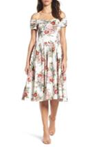 Women's Chetta B Off The Shoulder Midi Dress - Ivory