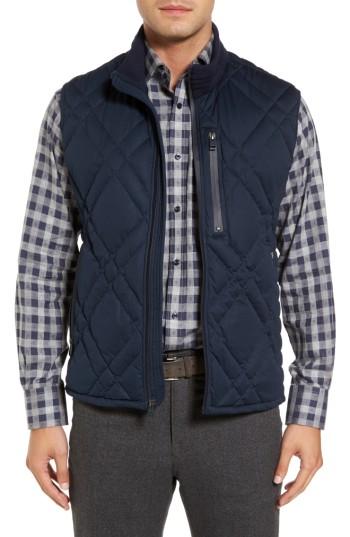 Men's Andrew Marc Eden Quilted Down Vest - Blue