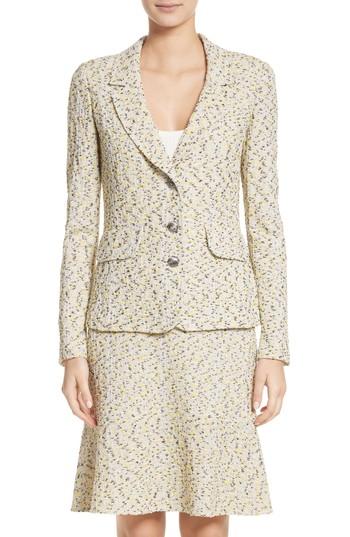 Women's St. John Collection Romee Tweed Knit Blazer - Yellow