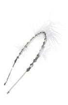 Cara Feather & Crystal Headband, Size - White