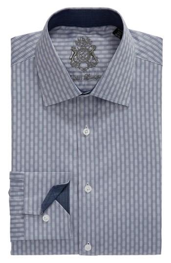 Men's Lorenzo Uomo Trim Fit Houndstooth Dress Shirt - 36 - Blue