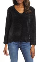 Women's Wit & Wisdom Scalloped Chenille Sweater - Black